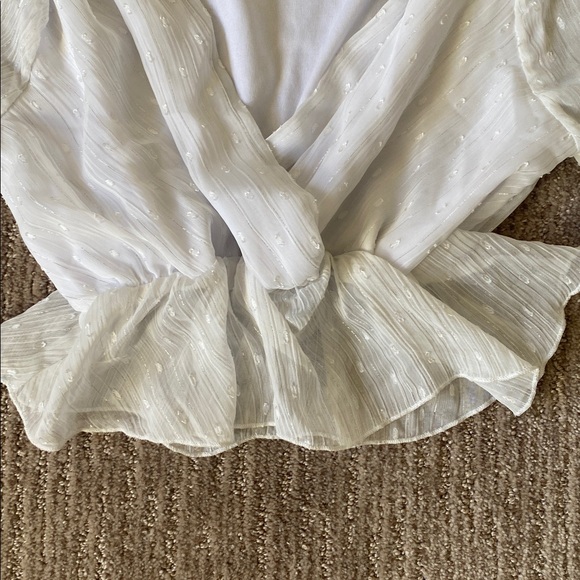 Nasty Gal White Sheer Cropped Blouse - Picture 5 of 12